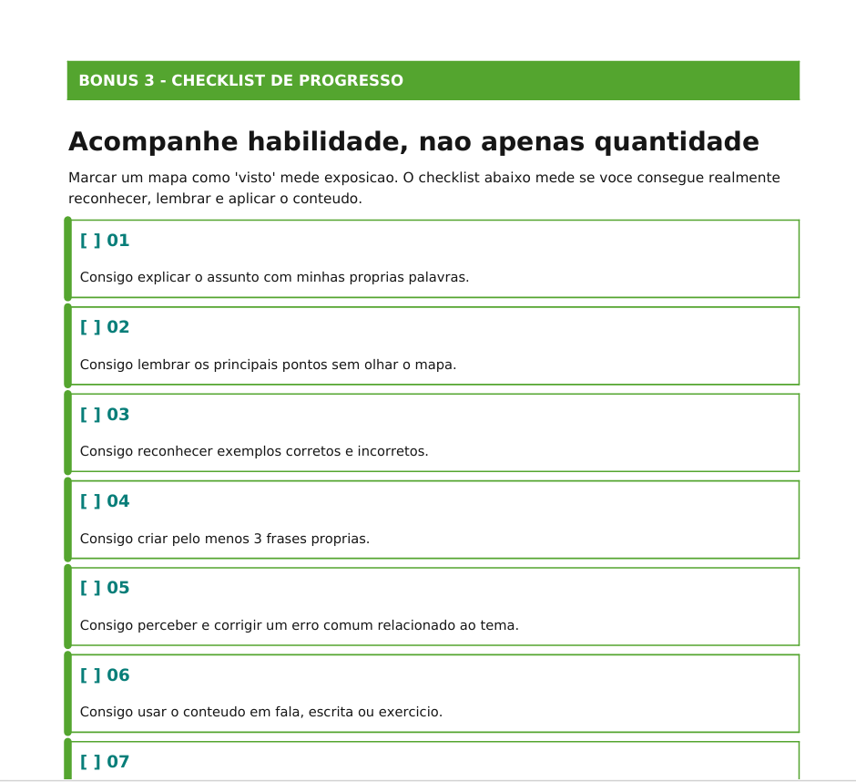Mockup do bônus Checklist de progresso